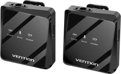 Мікрофонна радіосистема Vention USB-C 2-Pack Wireless Lavalier Black (NCBB0)