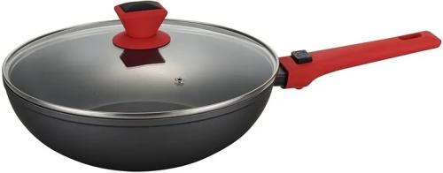 Сковорідка PEPPER PR-2211 Black зі зємною ручкою і кришкою Агат 28x8 см