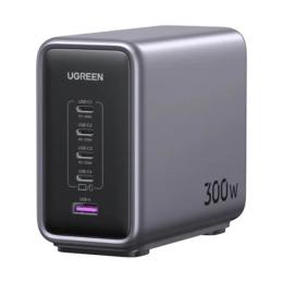 Мережевий зарядний пристрій для телефона Ugreen CD333 Nexode 300W Black Silver 5хUSB-C (90903B)