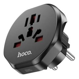 Мережевий перехідник Hoco AC6 Unimpeded Universal Conversion Plug Black