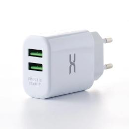 Мережевий зарядний пристрій для телефона DC CA-D24 2в1 Lightning 2USB/2.4A White