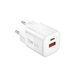 Адаптер живлення для телефона WIWU Wi-U008 Wall Fast Charger PD + QC White 33W 2 Type-C+USB