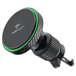 Тримач в авто Acefast D33 Qi2 magnetic wireless charging car holder for air vent Black (6974316280293)