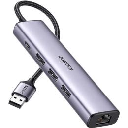 USB-хаб Ugreen CM475 5 in 1 Gray (60554)
