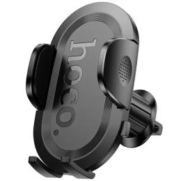 Тримач в авто Hoco H53 Brusco ultra-thin push-type car holder (air outlet) Black (6942007630542)