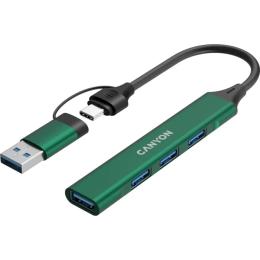 USB-хаб Canyon DS-02 4in1 USB-A/C Green (CNS-TDS02GR)