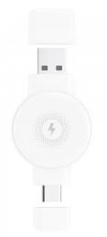 Бездротовий зарядний пристрій XO CX026 Apple/Samsung USB-A/, Type-c Watch Wireless Charger White