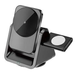 Бездротовий зарядний пристрій WIWU Wi-W018 Gray 3 in 1 wireless charger