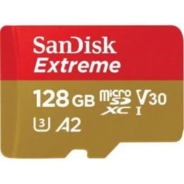 Карта памяті MicroSDHC 128 Gb class 10 SanDisk UHS-I U3 Extreme A2 + SD Adapter SDSQXA1-128G-GN6MA