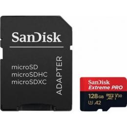 Карта памяті SanDisk Extreme Pro SDSQXCY-128G-GN6MA Awesome Black 128GB microSDHC З адаптером Class 10 UHS-I U3 A2