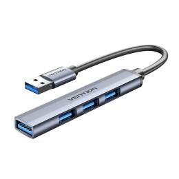 USB-хаб Vention USB 3.0 to USB 3.0/USB 2.0 * 3 Mini Hub Metal Gray (CKOHB)
