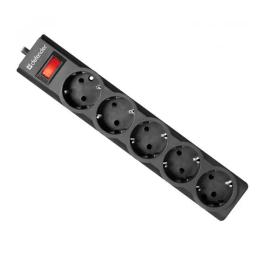 Мережевий фільтр Defender ES largo Black 220V, 3 м, 5 розеток