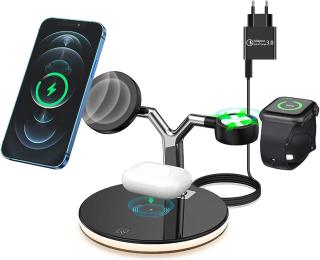 Бездротовий зарядний пристрій Infinity Andowi Dock 970 Black 3в1 (Уцінений)