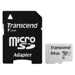 Карта памяті Transcend 300S TS64GUSD300S-A Carmine Red 64GB microSDHC З адаптером Class 10 UHS-I