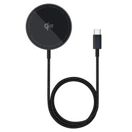 Бездротовий зарядний пристрій Baseus Simple Mini4 Air Magnetic Wireless Charger Qi2 15W Black (P10278200111-00)