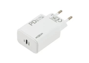 Мережевий зарядний пристрій для телефона MOXOM MX-HC25 18W Type-C (тато)  -  Type-C (тато) White