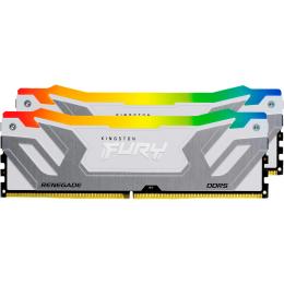 Оперативна память Kingston FURY 48GB (2x24GB) CUDIMM DDR5 8400 MHz CL40 Renegade RGB Silver White (KF584CU40RWAK2-48)