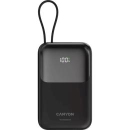 Зовнішній портативний акумулятор Canyon OnPower 101 built-in cable 10000 mAh Black PD22.5W (CNS-CPB101BK)