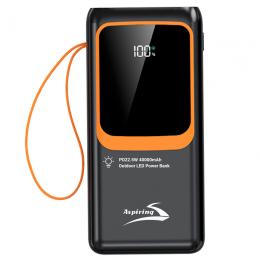 Зовнішній портативний акумулятор Aspiring Light 40 40000 mAh Black PD22.5W (PPLH.L04)