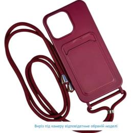 Чохол-накладка Infinity Colorful Pocket Strap with strap для Samsung A06 Bordeaux