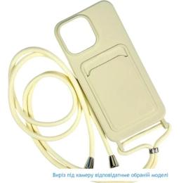 Чохол-накладка Infinity Colorful Pocket Strap with strap для Samsung A06 Milky White