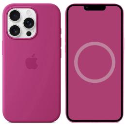 Чохол-накладка EpiK Silicone case (AAA) with Magsafe and Animation (button) для Apple iPhone 16 Pro Max (6.9) Fuchsia