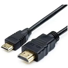 Відео-кабель Atcom Standard mini HDMI (тато)  -  HDMI (тато) (11502), 2 м Black позолочені конектори