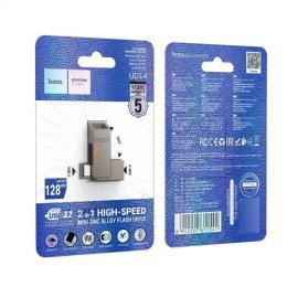 Флеш память Hoco UD14 Clever USB3.2 Type-C mini flash drive 128GB Metal Gray