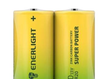 Батарейка Enerlight Super Power R20 2 шт/уп