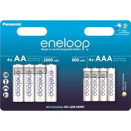 Акумулятор Panasonic Eneloop (BK-3MCDE + 4MCDE/8CP) White 2000mAh + 800mAh