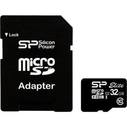 Карта памяті Silicon Power Elite SP032GBSTHBU1V10SP Black 32GB microSDHC З адаптером Class 10