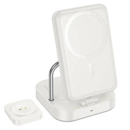 Бездротовий зарядний пристрій Hoco CQ16 Astute 4in1 + Power Bank PD20W Milky White 10000 mAh