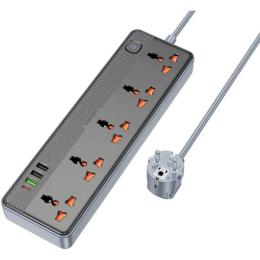 Мережевий фільтр Borofone BAC5A Lord 5 position socket Black (PD20W/1C3A)(EU)