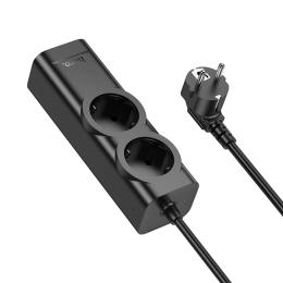 Мережевий фільтр Hoco NS10 Wisdom 2-position Black (PD67W/3C1A) desktop socket (EU/GER)