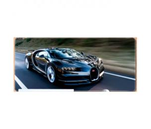 Килимок для мишки Voltronic Bugatti Chiron Black 300x800 з боковою прошивкою, товщина 3 мм