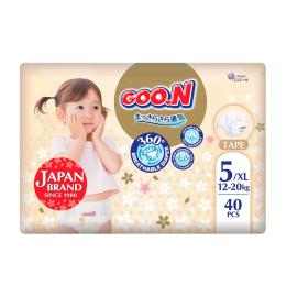 Підгузки GOO.N Premium Soft для дітей 12-20 кг розмір 5 (XL), 40 шт (F1010101-150)