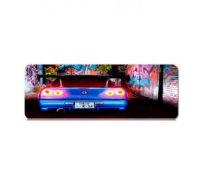 Килимок для мишки Voltronic Nissan GT-R 34 Blue 300x800 з бічним прошивкою, товщина 3 мм