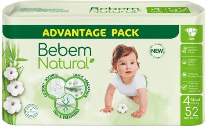 Підгузки Bebem Natural 4 maxi 7-14 кг 52 шт (8690536836307)