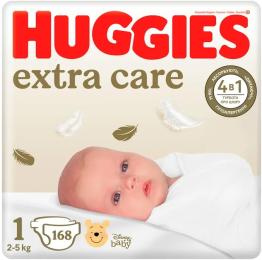 Підгузки Huggies Extra Care Розмір 1 (2-5 кг) M-Pack 168 шт (5029054234747/5029053549620)