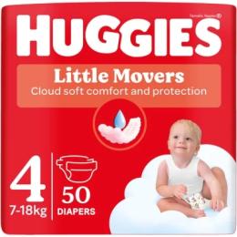 Підгузки Huggies Little Movers 4 (7-18 кг) Jumbo 50 шт (5029053567587)