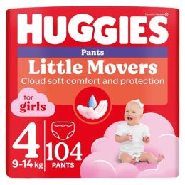 Підгузки Huggies Little Movers/Pants 4 (9-14 кг) M-Pack для дівчаток 104 шт (5029054568095)