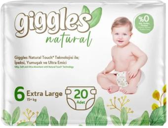 Підгузки Giggles Natural 6 Extra Large 15+ кг 20 шт (8680131206421)