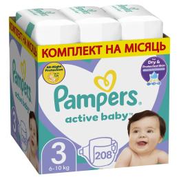 Підгузки Pampers Active Baby Midi Розмір 3 (6-10 кг) 208 шт (8001090910745)