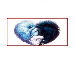 Килимок для мишки Voltronic Білий та Чорний лев Black White 400x800 з боковою прошивкою, товщина 3 мм