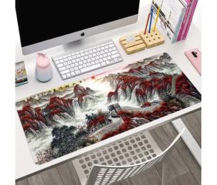 Килимок для мишки Voltronic Китайска Стіна Black Red 400x800 з боковою прошивкою, товщина 3 мм