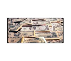 Килимок для мишки Voltronic Dollars 3 мм Gray 400x900 з боковою прошивкою