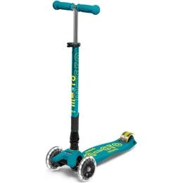 Самокат Micro Maxi Deluxe Foldable LED Green