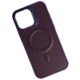 Чохол-накладка Infinity Leather with MagSafe для Apple iPhone 16 Pro Max Violet + тримач