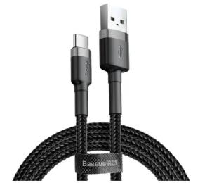 Дата-кабель Baseus Cafule CATKLF-CG1 2m USB (тато) - USB Type C (тато) Black Gray 2A