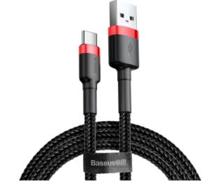 Дата-кабель Baseus Cafule CATKLF-C91 2m USB(тато) - USB Type C(тато) Black Red
